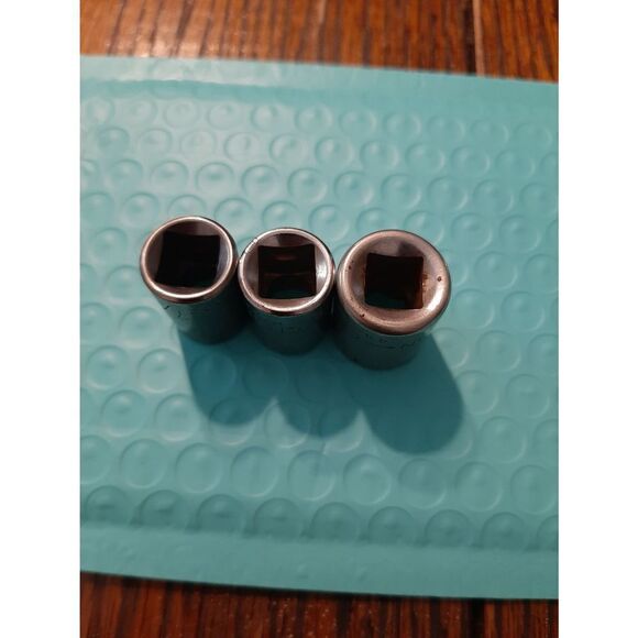 Vintage Craftsman Lot 3 7/16" 8 & 12 Point 3/8" Drive Sockets - Picture 4 of 4